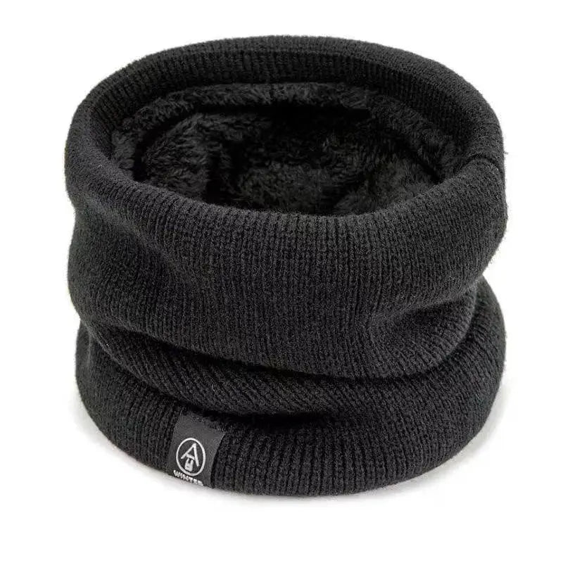 Unisex Winter Knitted Neck Warmer Thick Plush Warm Scarf Windproof Outdoor Skiing Running Hiking Neck Cover