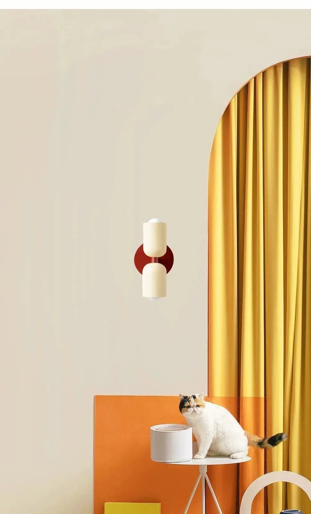 Nordic LED wall lamp, cream double-headed minimalist fixture by Simples Market