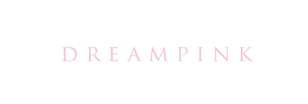 Dreampink brand logo in pink lettering on a white background.