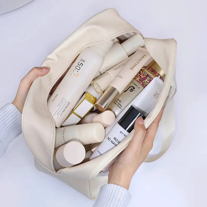 VoyageGlow Transparent Cosmetic Bag Large Capacity Waterproof Travel Makeup Organizer Clear PVC