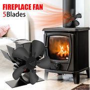 Mini Stove Fan Heat Powered Fireplace Fan 5 Blade Quiet Eco Friendly Wood Burner Home Winter Heat Distribution