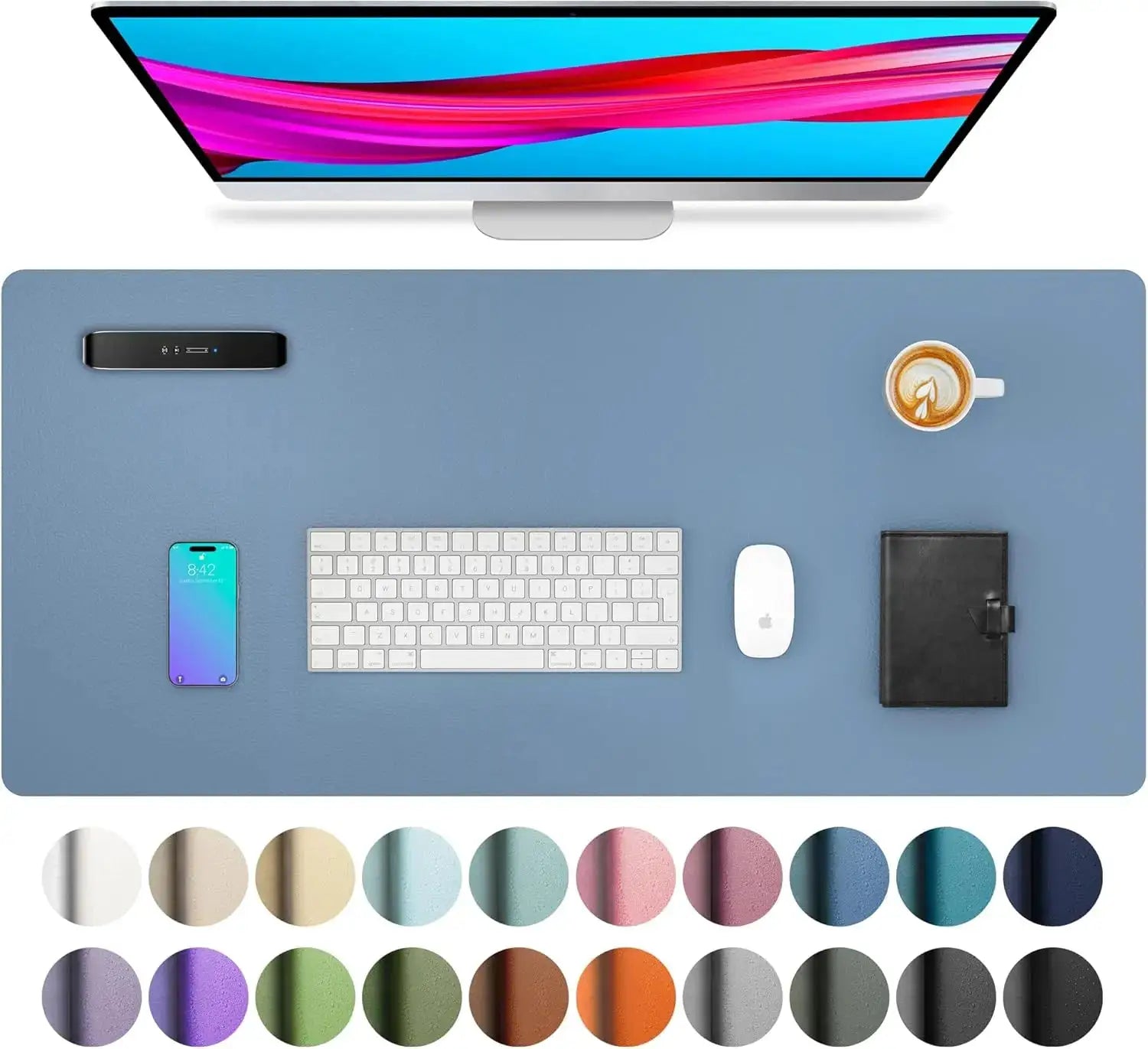 Large Waterproof PU Leather Desk Mat And Mouse Pad For Home Office Gaming Desk Pad With Non Slip Backing