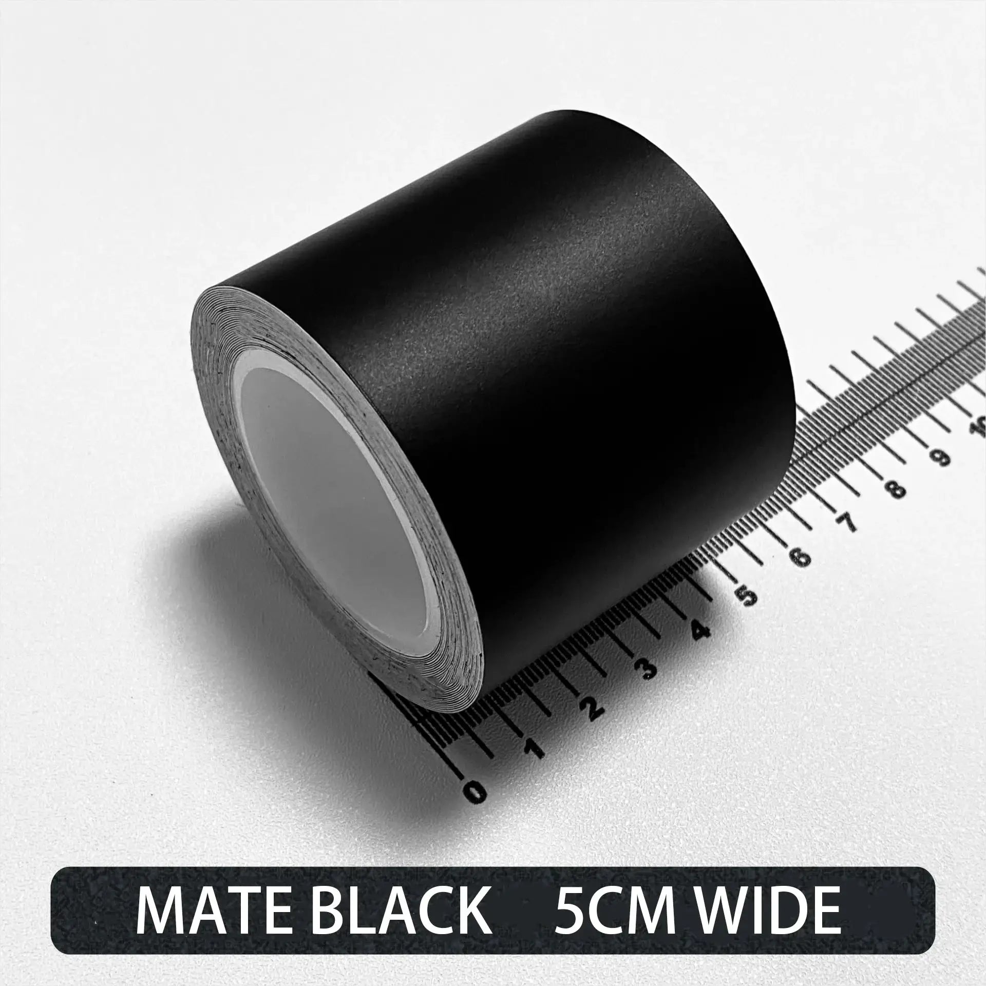 Carbon fiber automotive adhesive tape roll, matte black self-adhesive vinyl film, 5 cm wide