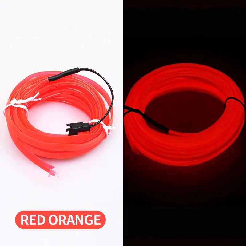 Car interior LED strip by Simples Market, 5m red-orange flexible USB ambient lighting coil