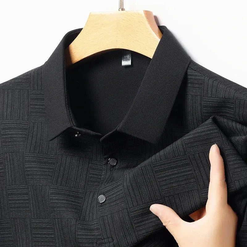 2024 Men's Printed Business Casual Short Sleeve Polo Shirt Breathable Comfortable Top For Summer