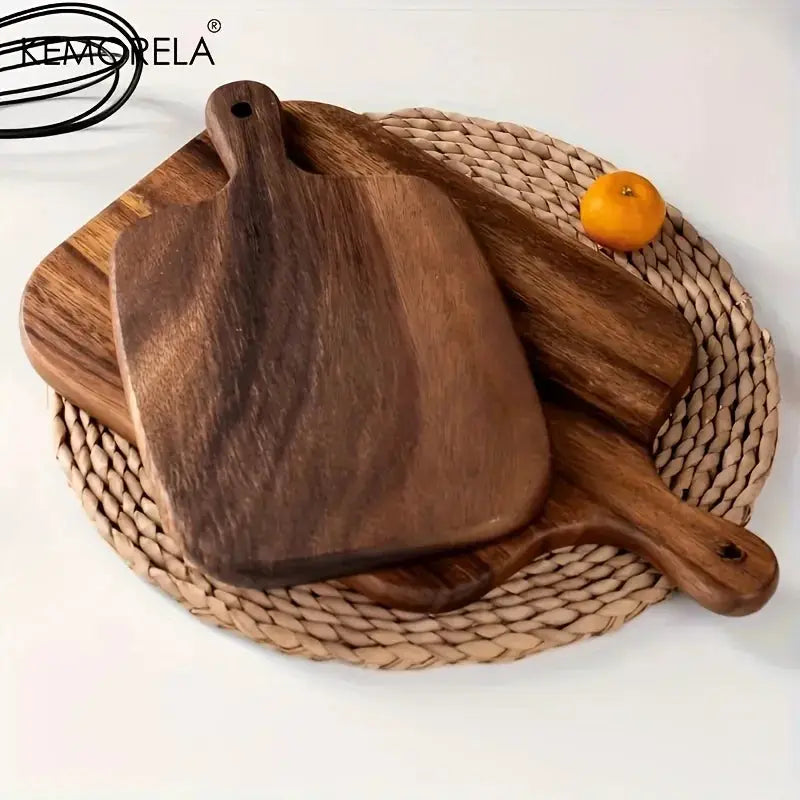 Wooden Cutting Board With Handle For Fish Cheese Bread Desserts Fruits And Vegetables Food Safe Durable Stylish Design