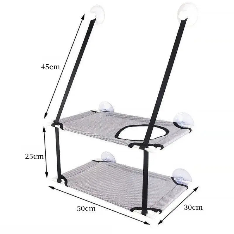 Cat Window Hammock Bed Kitten Sunny Seat Double Decker Tunnel Suction Cup Mounts For Cats Winter