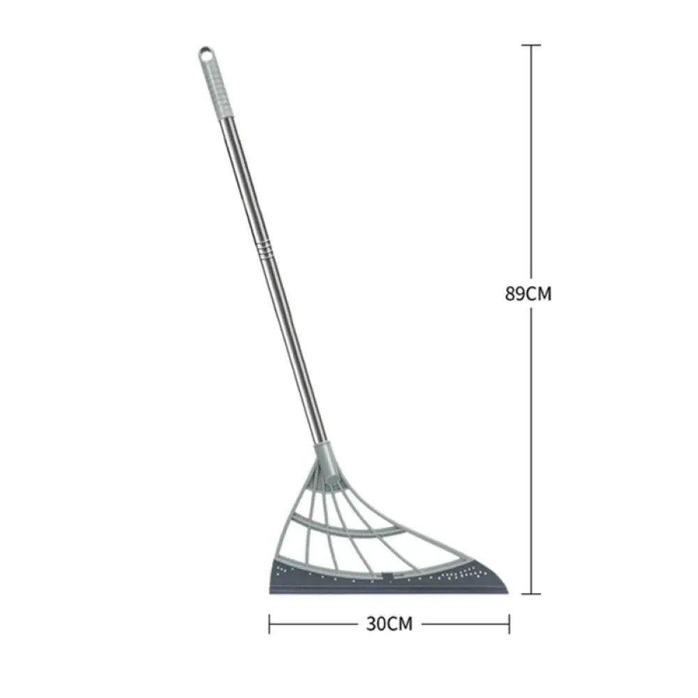 Magic broom window washer with stainless steel handle and silicone head, 89 cm long, 30 cm wide