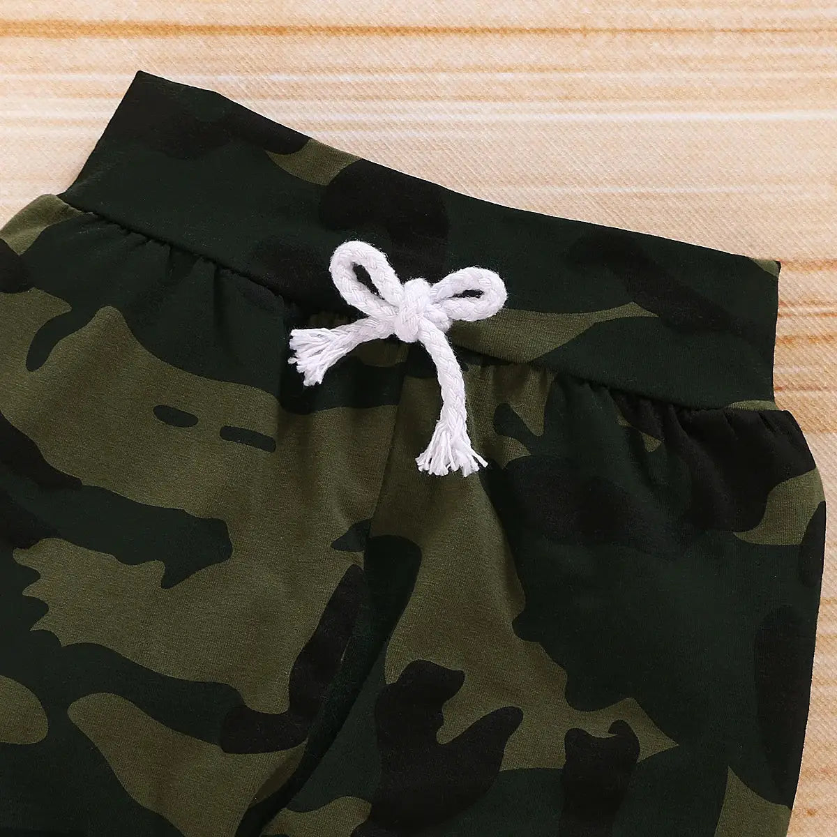 Baby Boy Summer 3 Piece Outfit Set Including Letter Print Short Sleeve Romper Camouflage Pants Hat 0 To 18 Months