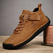 New 2025 Handmade Leather Casual Shoes For Men Breathable Sneakers Ankle Boots Outdoor