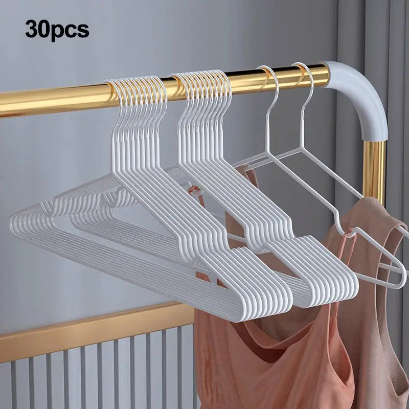 Clothes hangers white metal seamless anti-slip, Simples Market, 30pcs