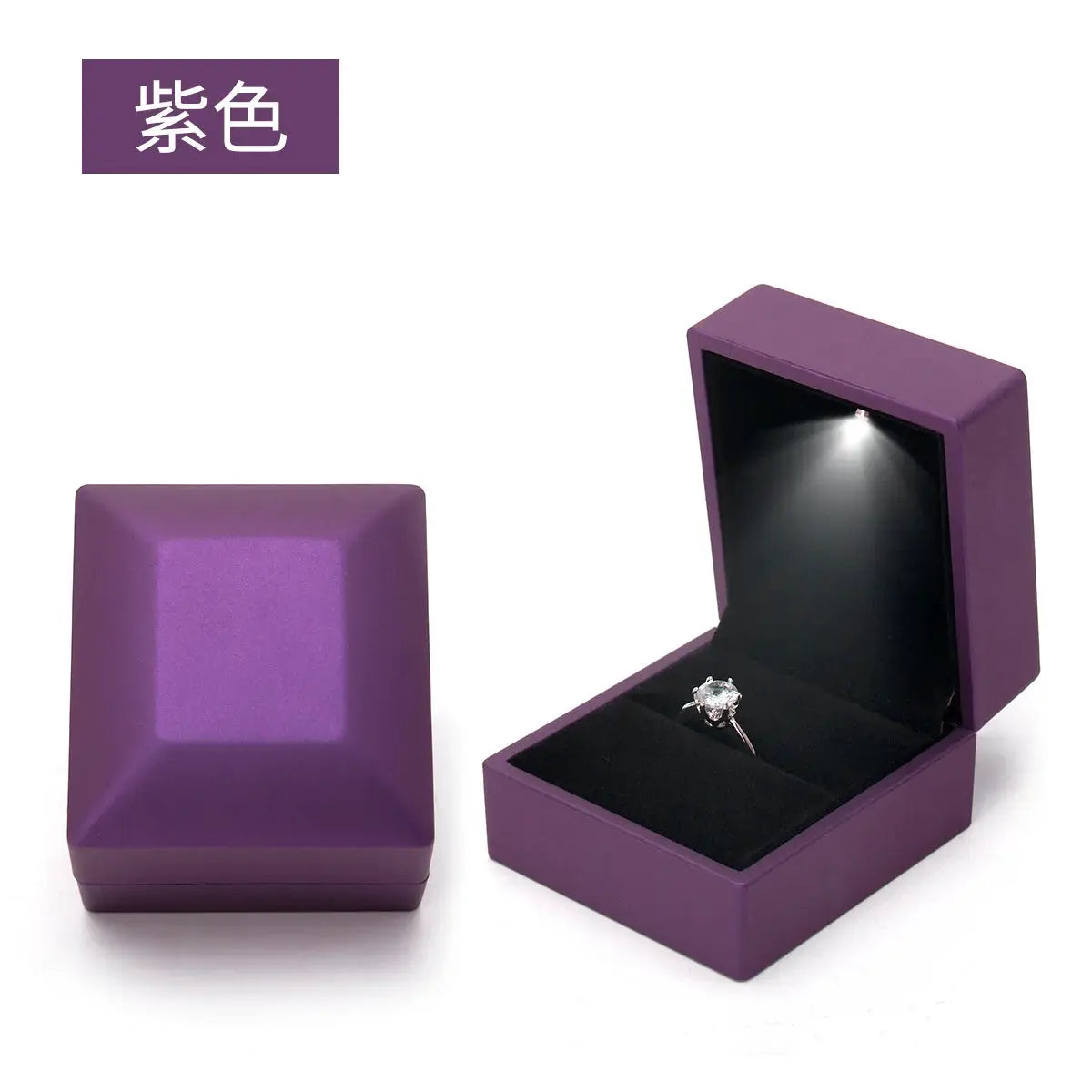 Creative Led Lighting Jewelry Set Ring Pendant Necklace And Bracelet With Light Up Jewelry Box Packaging