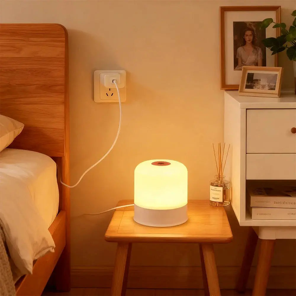 LuminaGlow LED Night Light Dimmable Lamp Rechargeable Or Plug In RGB Touch Control For Bedroom Bedside Reading