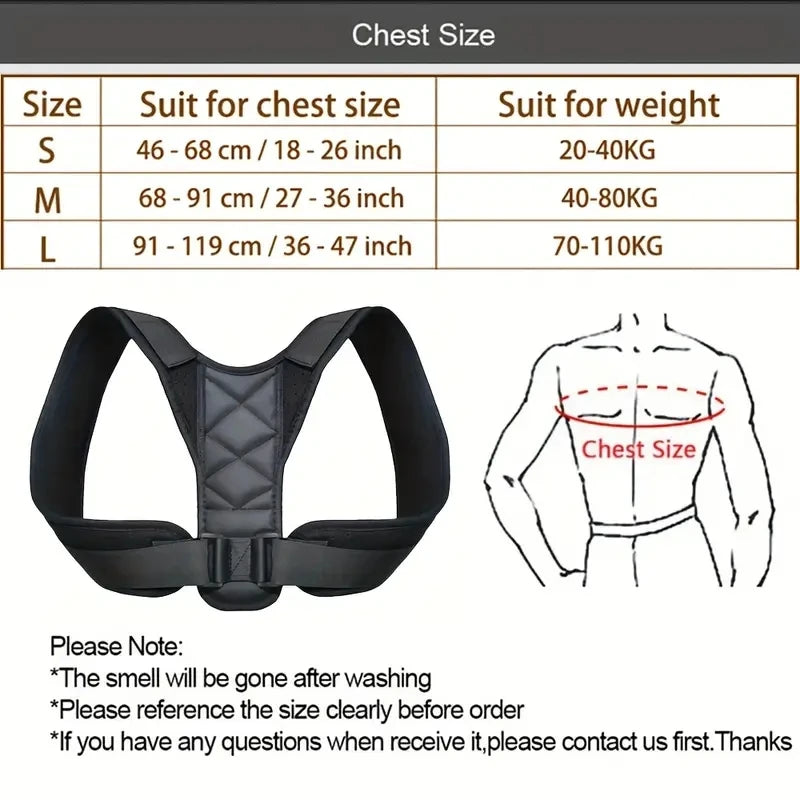 PosturePro Back Posture Correction Belt Unisex Breathable Support for Standing and Sitting