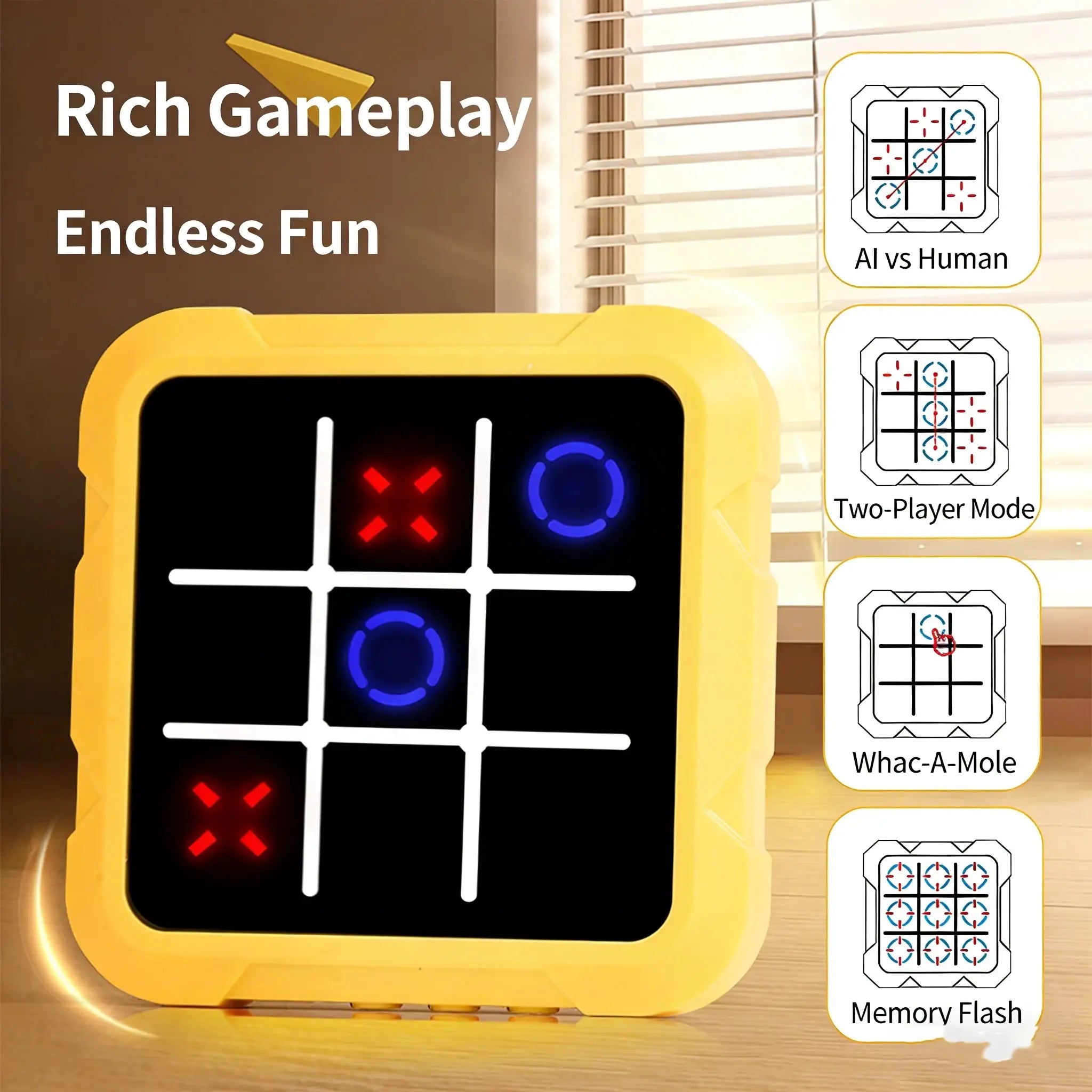 AI Electronic Chess And Tic Tac Toe Set Educational Brain Teaser Perfect Gift For Kids And Family Game Night