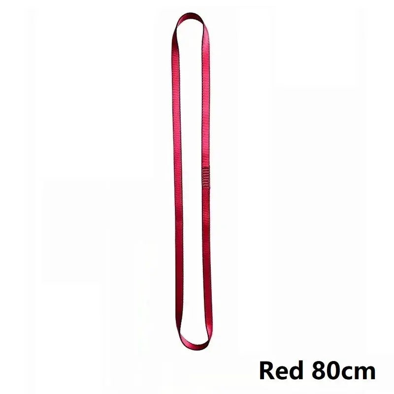 Red 80cm rock climbing sling belt, high-strength polyester wearable gear