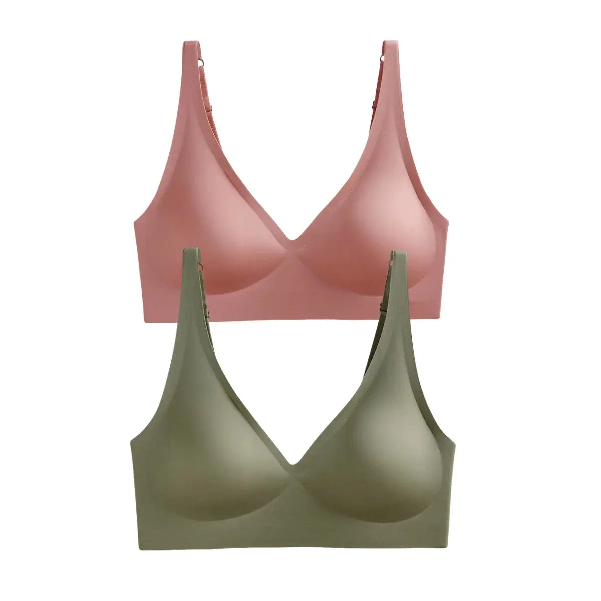 AuroraLuxe 2 Piece Seamless Wireless Push Up Bras Set With Soft Padding For All Day Comfort And Invisible Fit