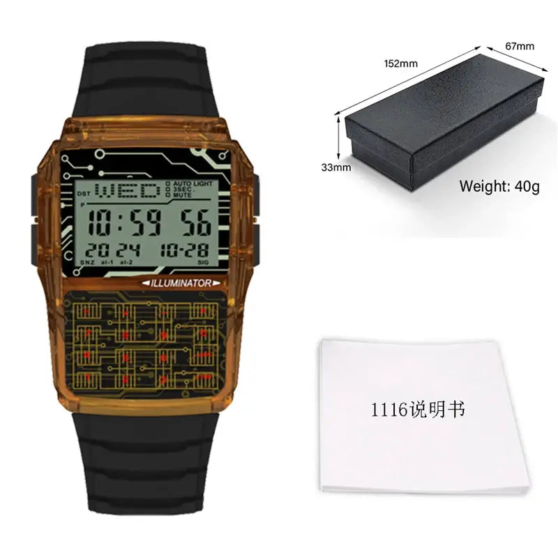 LuxTime Men's Calculator Watch With Luxury LED Digital Display Integrated Calculator And Sports Style