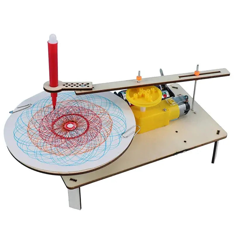 DIY Creative Wooden Electric Plotter Drawing Robot STEM Kit for Kids Automatic Painting Science Electronics