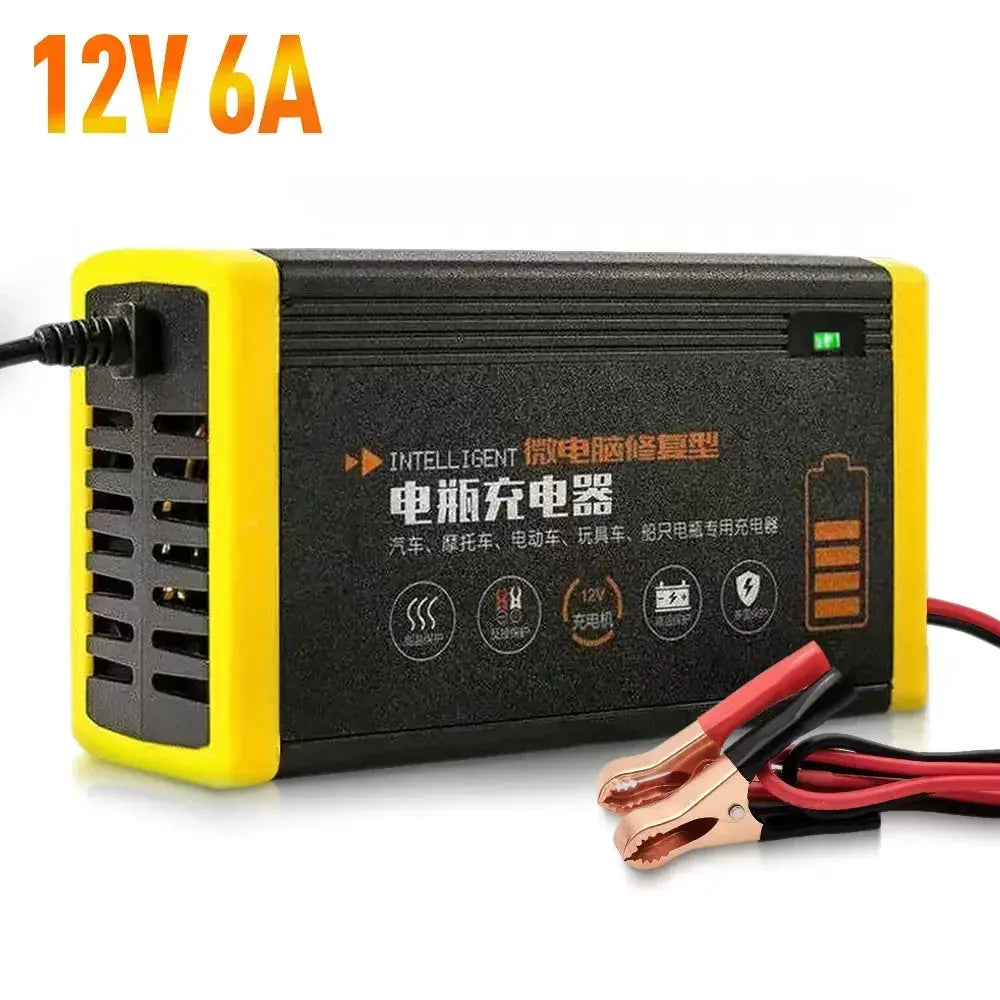 VoltGuard AutoCharge Pro Battery Charger For 12V And 24V Lead Acid Batteries With Digital Display And Pulse Repair