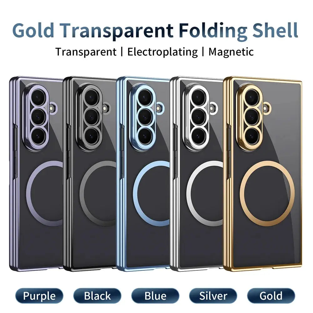 Simples Market HD Clear tempered film magnetic case for Samsung Z Fold series, 5-color set