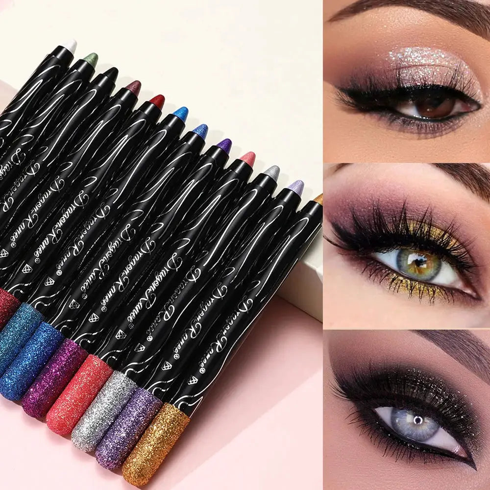 1 Piece Metallic Purple Eyeshadow Pencil Glitter Liner And Highlighter Waterproof Long Lasting Cream Eyeshadow Stick