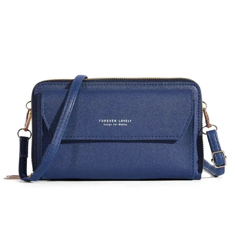 NovaLux Womens PU Material Crossbody Bag With Double Layer Design On One Shoulder For Mobile Phone And Essentials