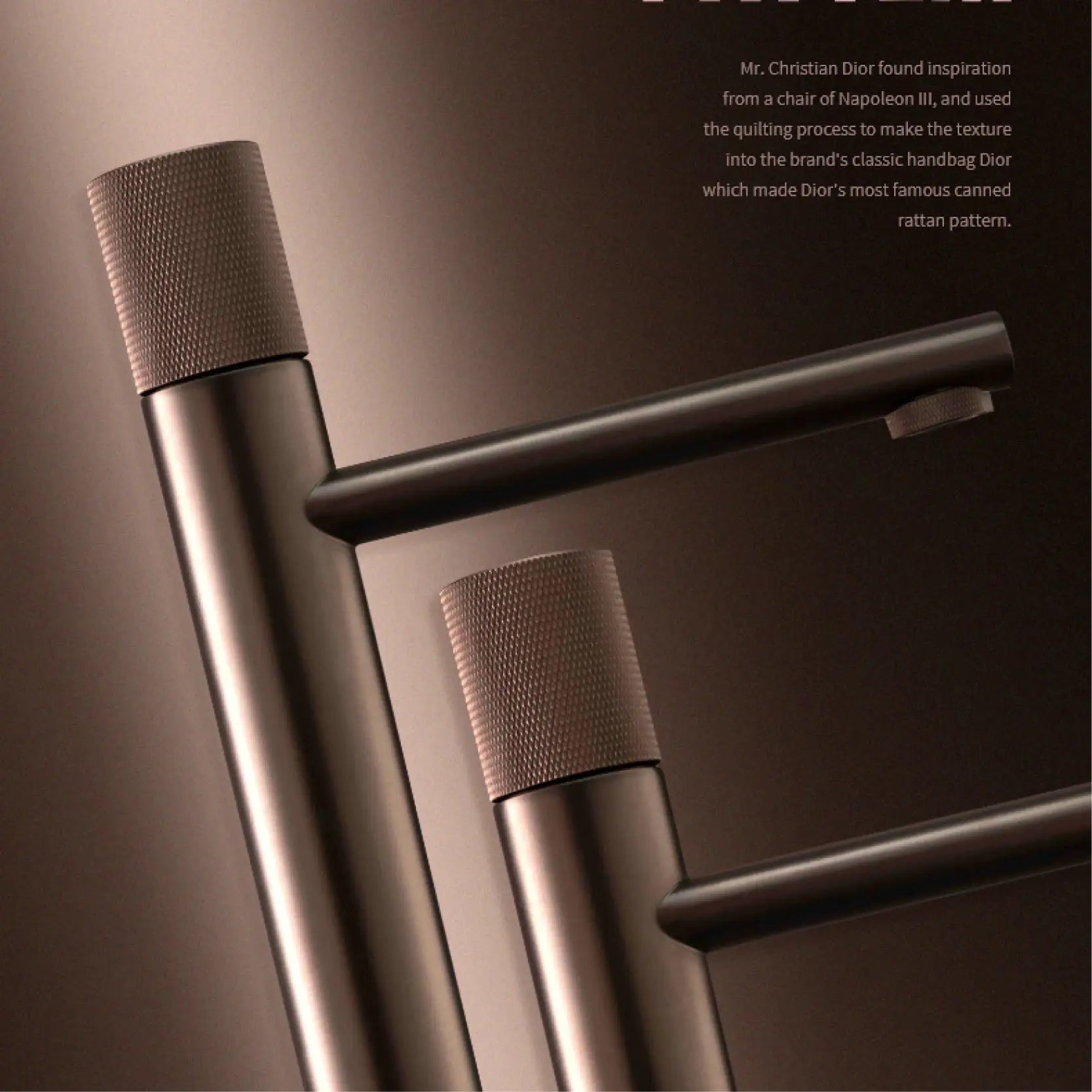 Bathroom faucet by Simples Market with brass-black finish and knurled handles.