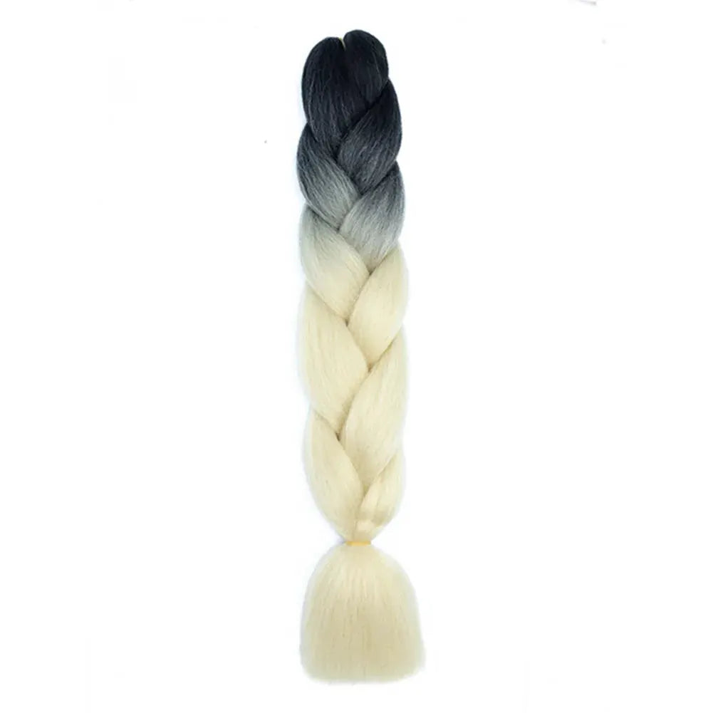 Simples Market 24-inch jumbo braiding hair, Afro ombre gradient from black to blonde, synthetic crochet braid