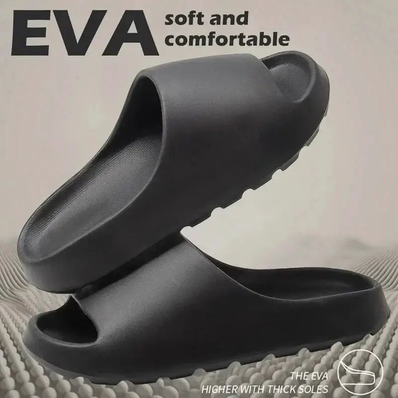 StrideHaus Unisex Non Slip Soft Platform Slide Sandals Thick EVA Sole For Cushioned Comfort Indoor Outdoor Use