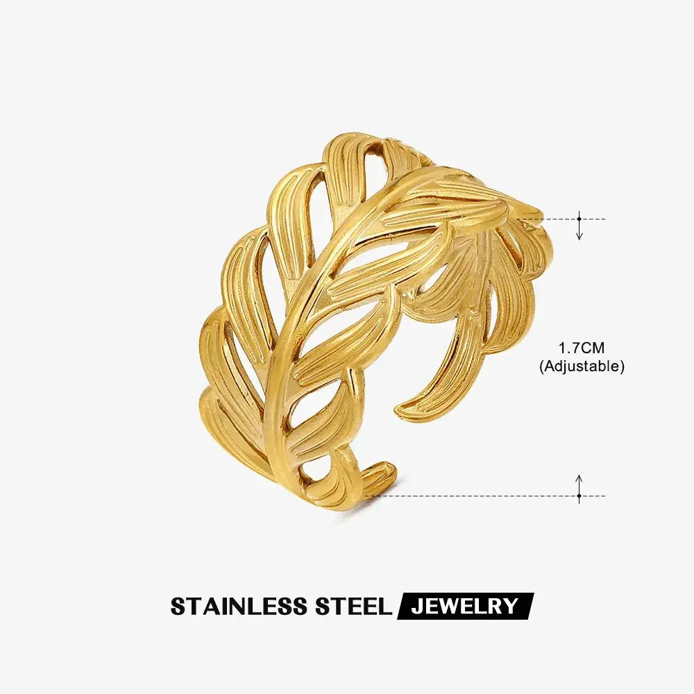 316L Stainless Steel Shell Rings For Women Adjustable Gold Color Little Star Open Rings Jewelry For Weddings Trendy