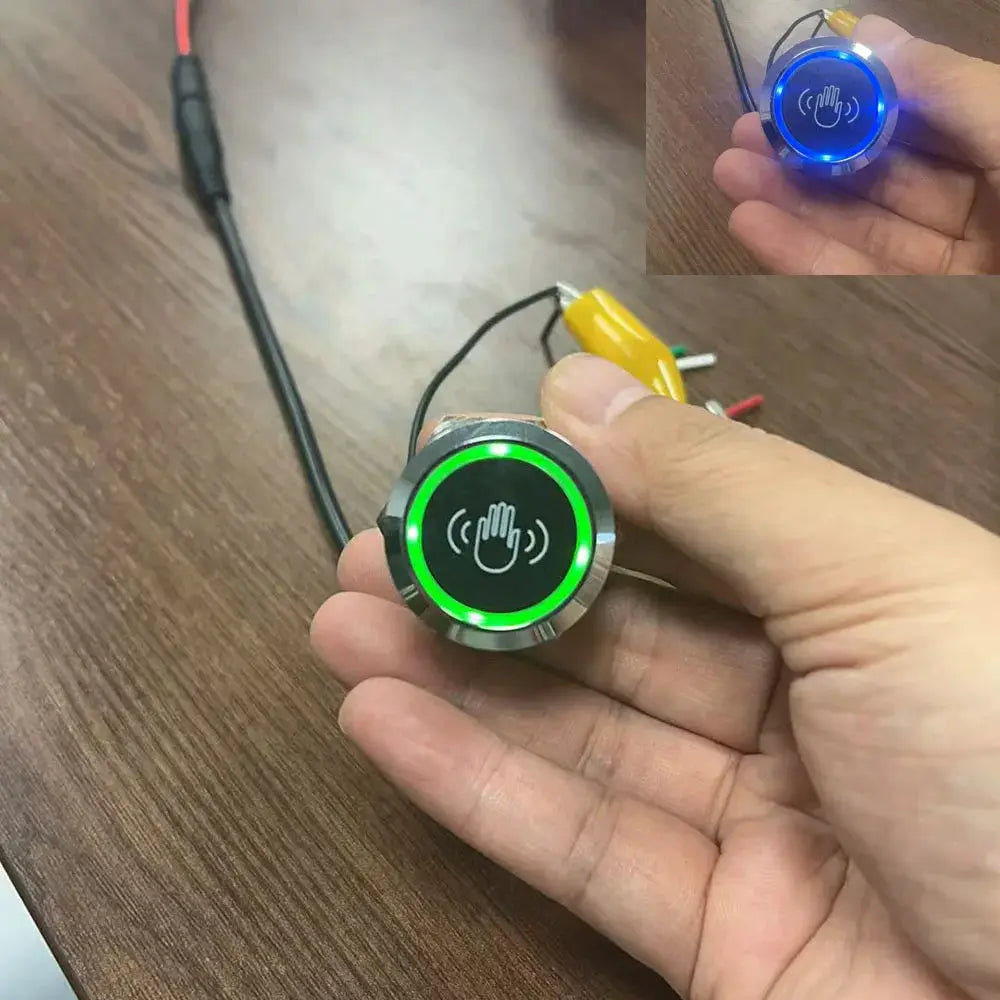 Infrared no-touch exit button release switch by Simples Market with green LED ring