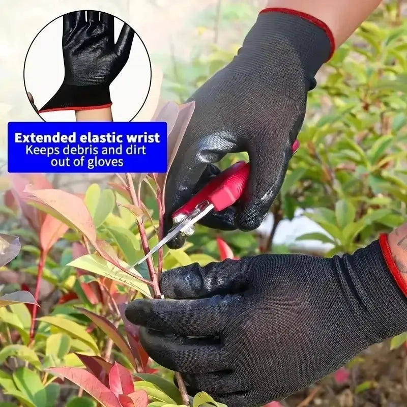 20 50 Pcs Nylon PU Coated Work Gloves Non Slip Durable Safety Gloves for Work and Camping