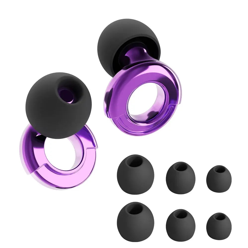 HUAK Quiet Ear Plugs Noise Reduction Reusable Hearing Protection 8 Soft Silicone Ear Tips XS S M L Sleep Swim Work