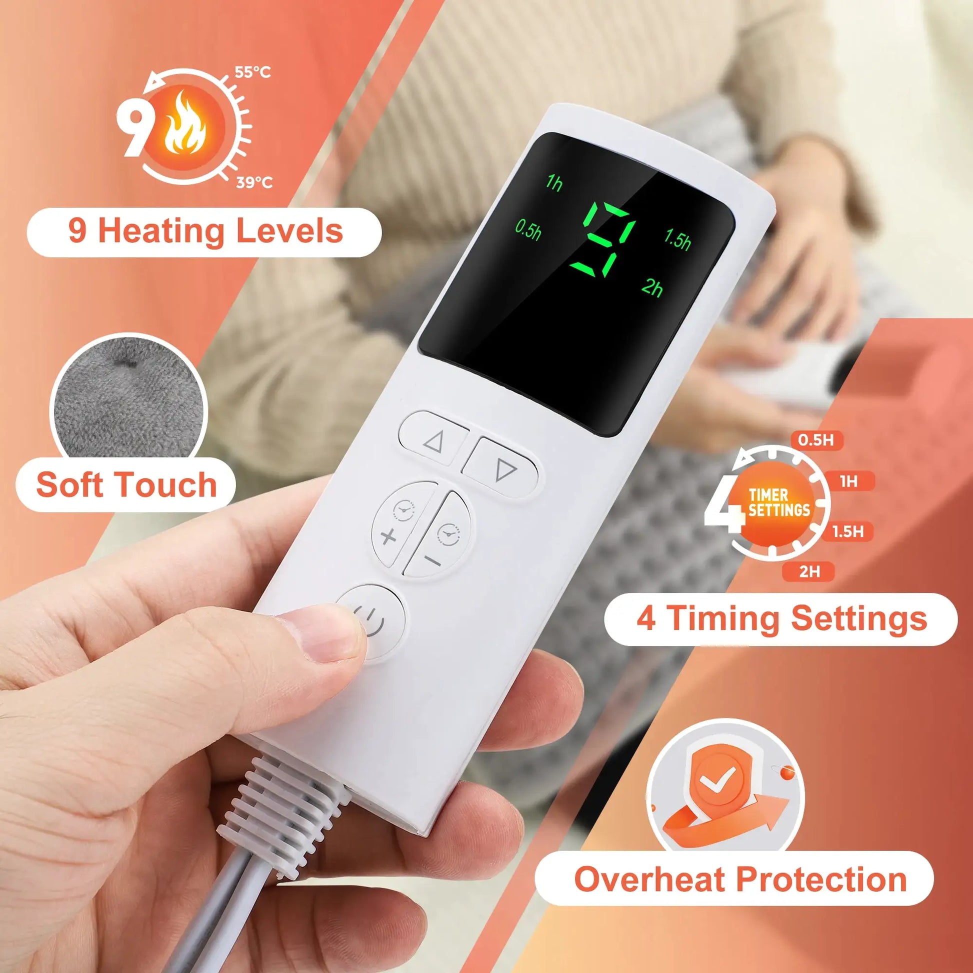 Back Heating Belt by Simples Market with remote control, 9 heating levels