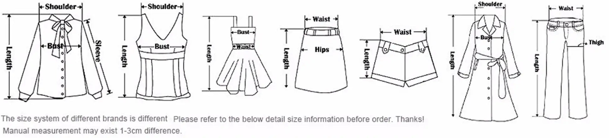 Simples Market 2026 Spring women's suit set sizing diagram showing blazer, top, dress, skirt, shorts, and pants (6 items)