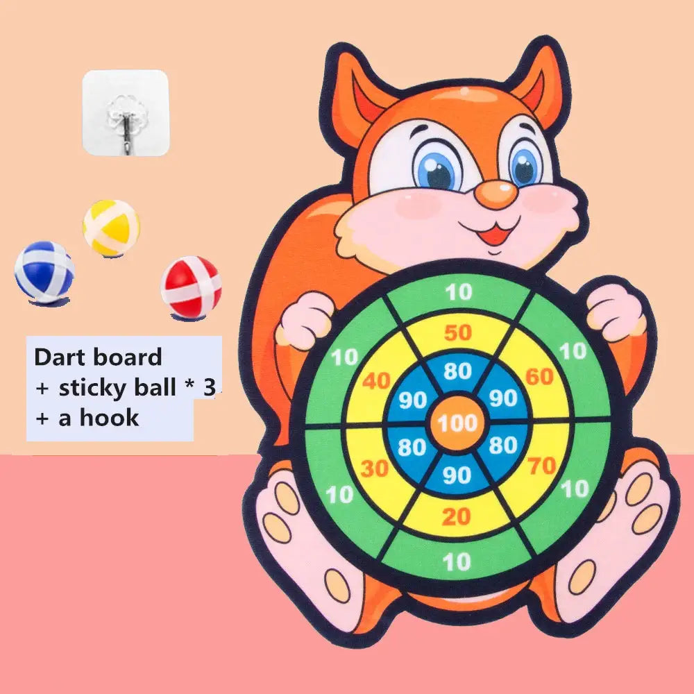 Montessori Cartoon Animal Dart Board Sticky Ball Toy For 2 To 4 Year Old Kids Family Educational Fun