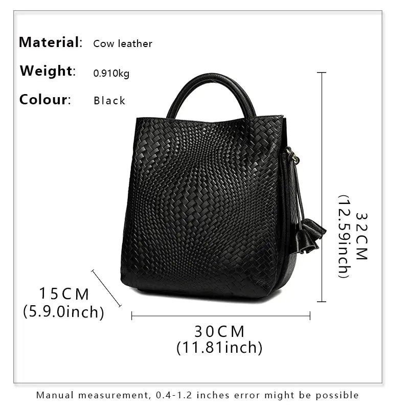 Woven handbag Simples Market in black cow leather with top handles