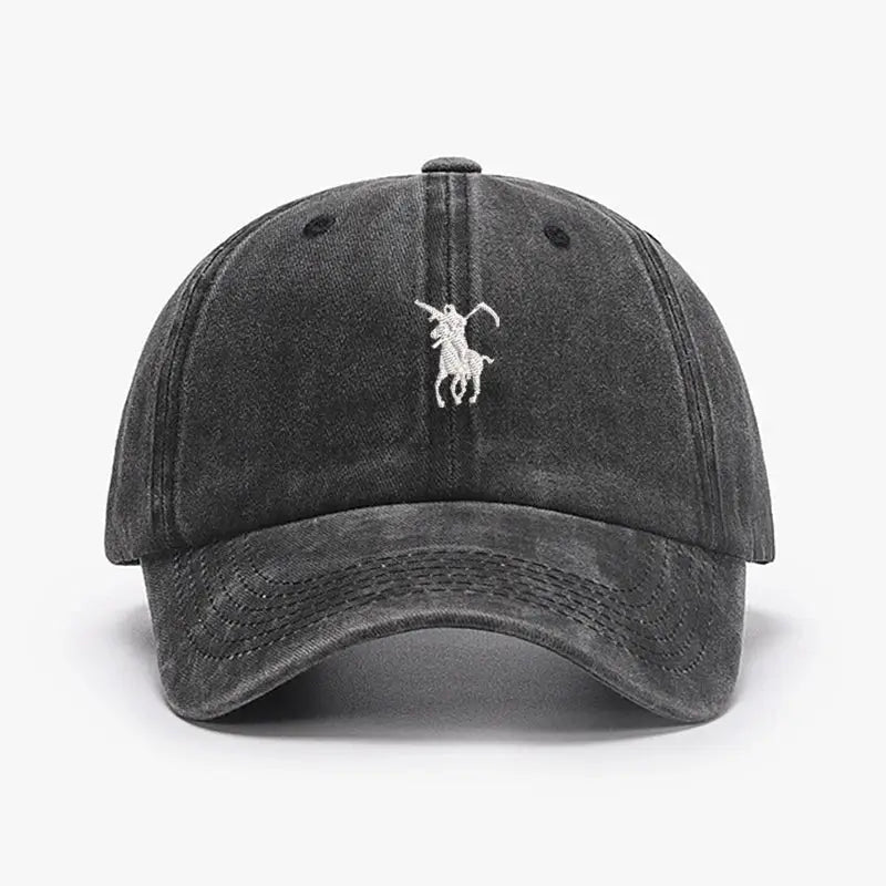Grim Reaper Embroidered Baseball Cap For Men Women Soft Cotton Washed Adjustable Dad Hat