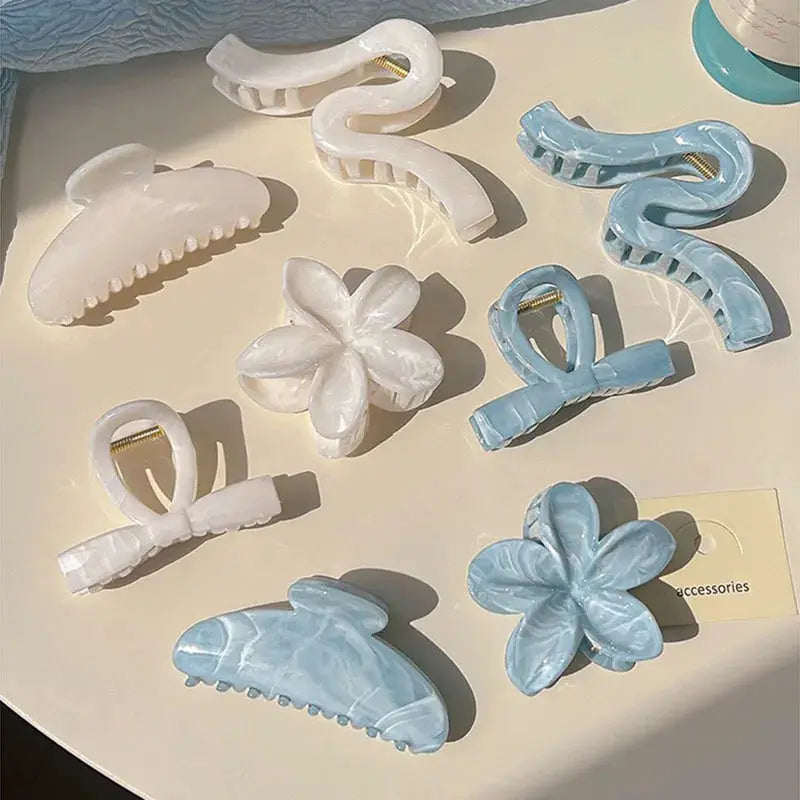 Korean Hawaiian Flower Crab Hair Clips For Girls Lightweight Durable Beach Accessories Trendy Beachwear