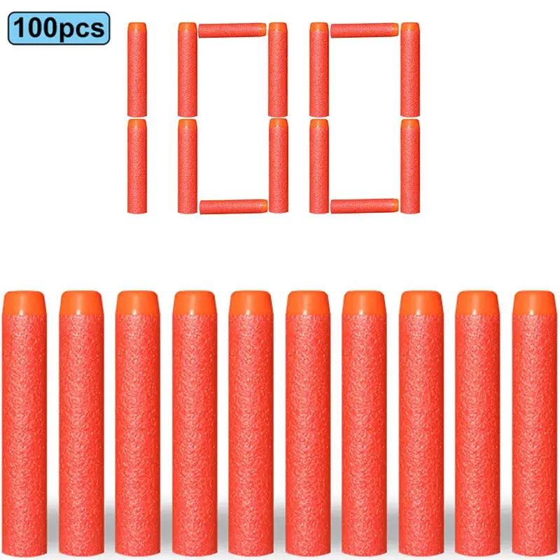 7.2cm EVA Foam Darts 100 Pieces Refill Rounds for Nerf N Strike Blasters Round Head Safe Play