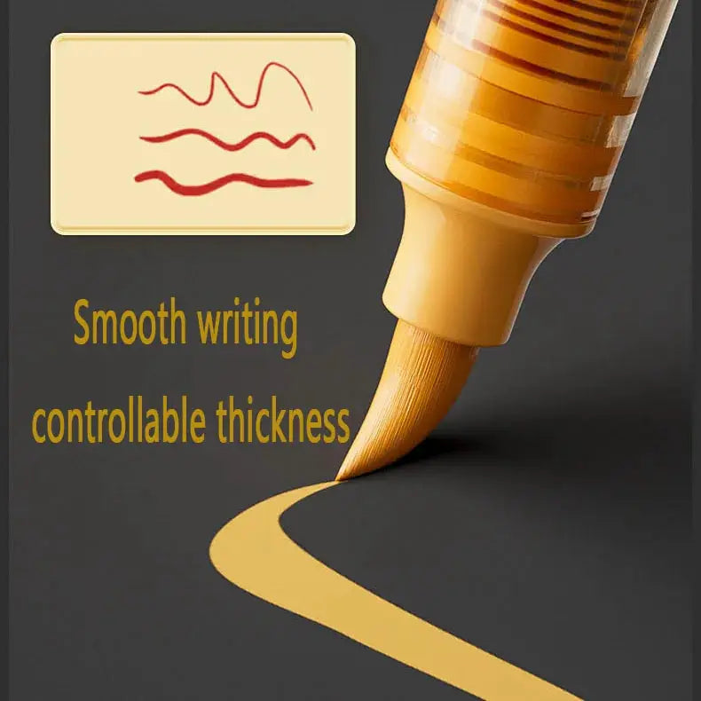 ENMY acrylic paint marker pen yellow, soft tip, quick-dry liquid pigment for felt