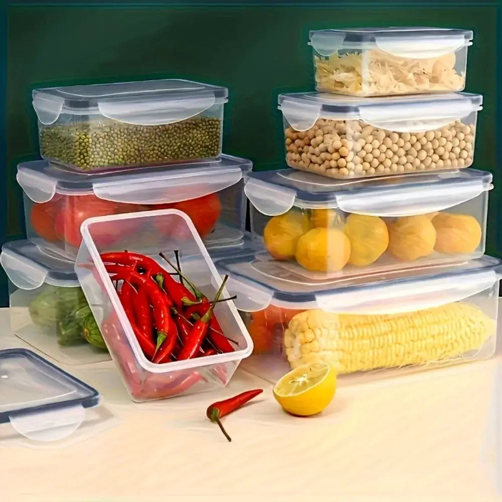 8 Piece BPA Free Airtight Food Container Set With Locking Lids Microwave And Freezer Safe PP Plastic Storage