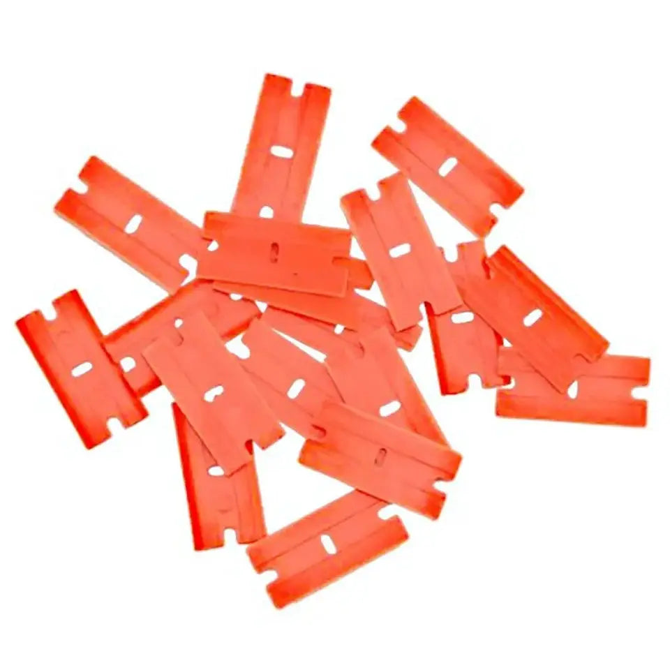 100 orange plastic razor blade inserts for window wrap removal