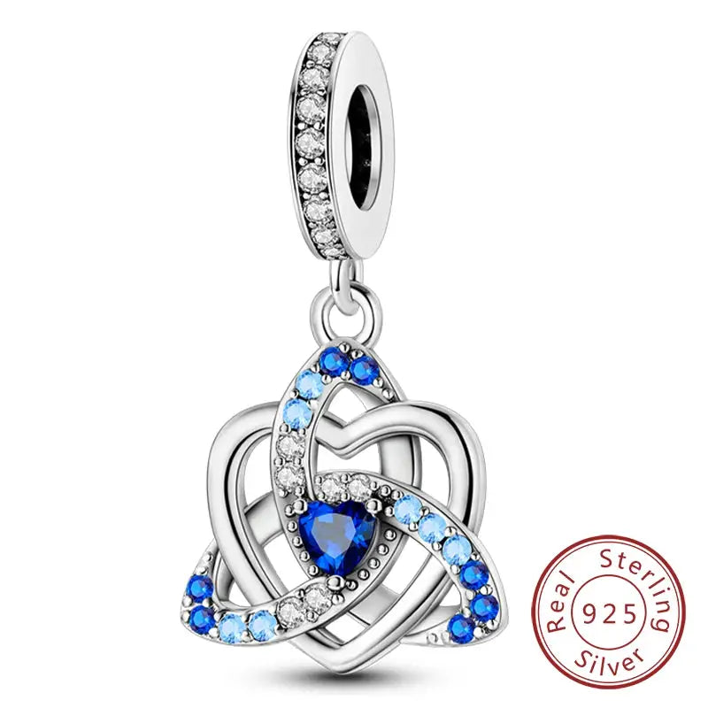 925 Sterling Silver Charms Beads Forever Love Heart Dangle For Bracelet Women Jewelry Gift Sister Family Life