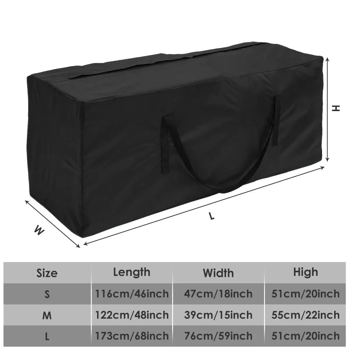 EverGuard 210D Oxford Cushion Storage Bag Large Capacity Outdoor Furniture Cover Waterproof Dustproof Protection