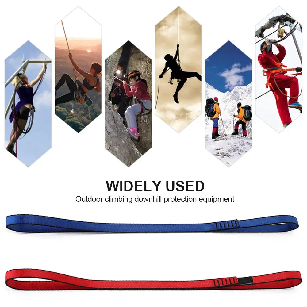 Climbing sling runners, Simples Market blue and red 22KN webbing straps, 2 slings for outdoor climbing