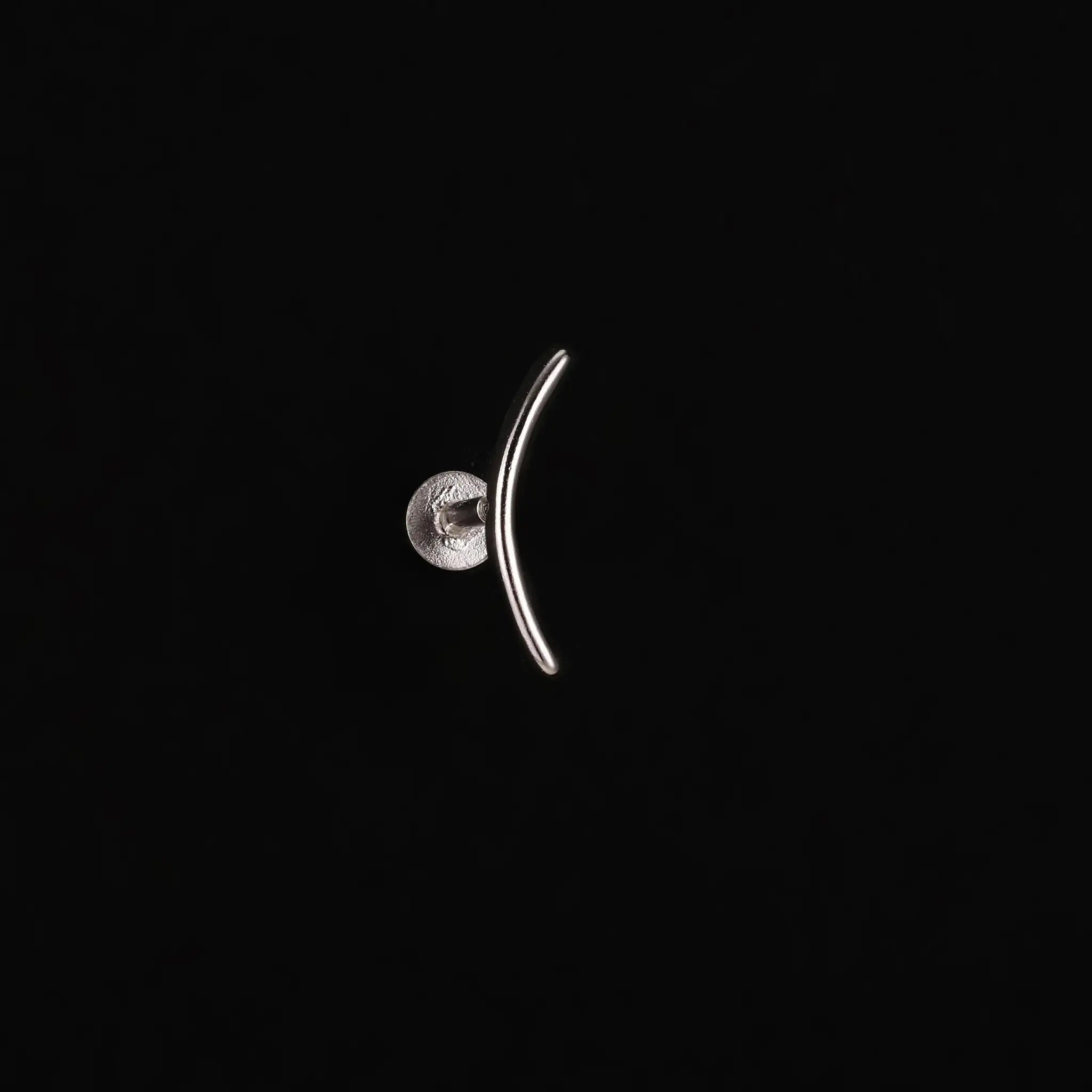 AIDE heart round ball flat helix piercing earring in 925 sterling silver with a textured disc charm