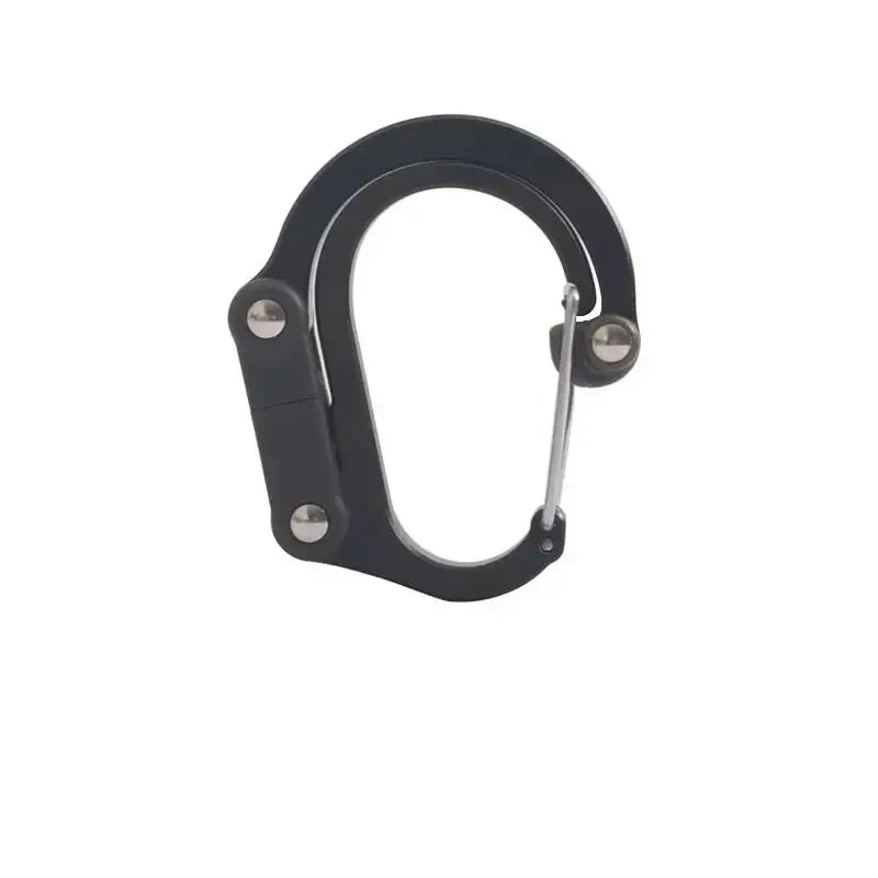 Multifunctional rotating carabiner, black metal heavy-duty hook for camping and hiking gear
