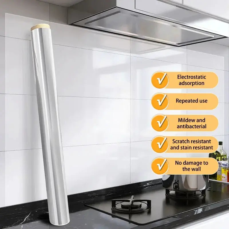 ClearGuard 45cm Transparent Static Kitchen Wallpaper Waterproof Oilproof Anti Fouling Shield Heat Resistant